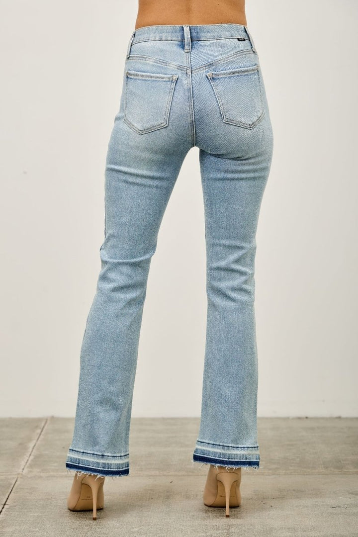 Stretch Denim Jeans – Mid Rise Flare Fit - Saige Denim Women&