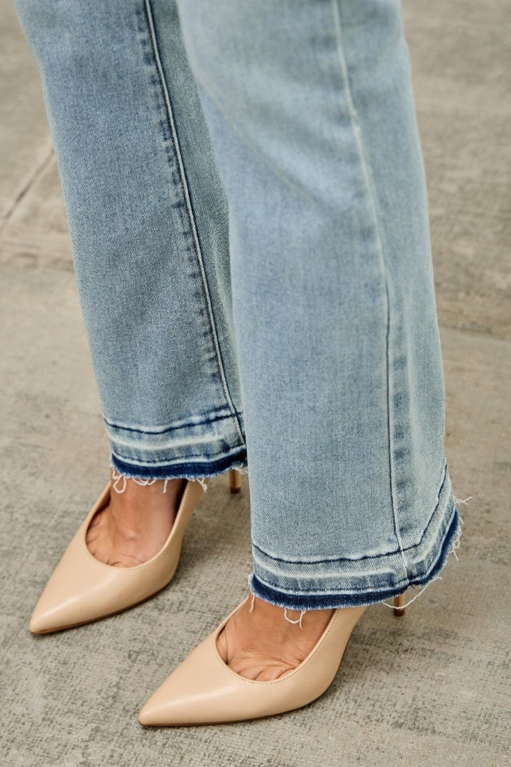 Stretch Denim Jeans – Mid Rise Flare Fit - Saige Denim Women&
