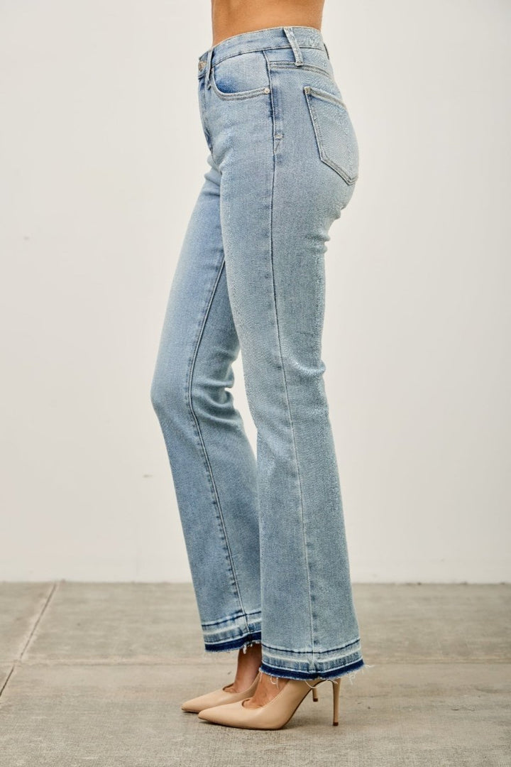 Stretch Denim Jeans – Mid Rise Flare Fit - Saige Denim Women&