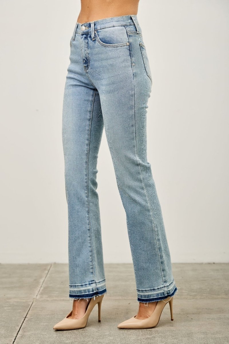 Stretch Denim Jeans – Mid Rise Flare Fit - Saige Denim Women&