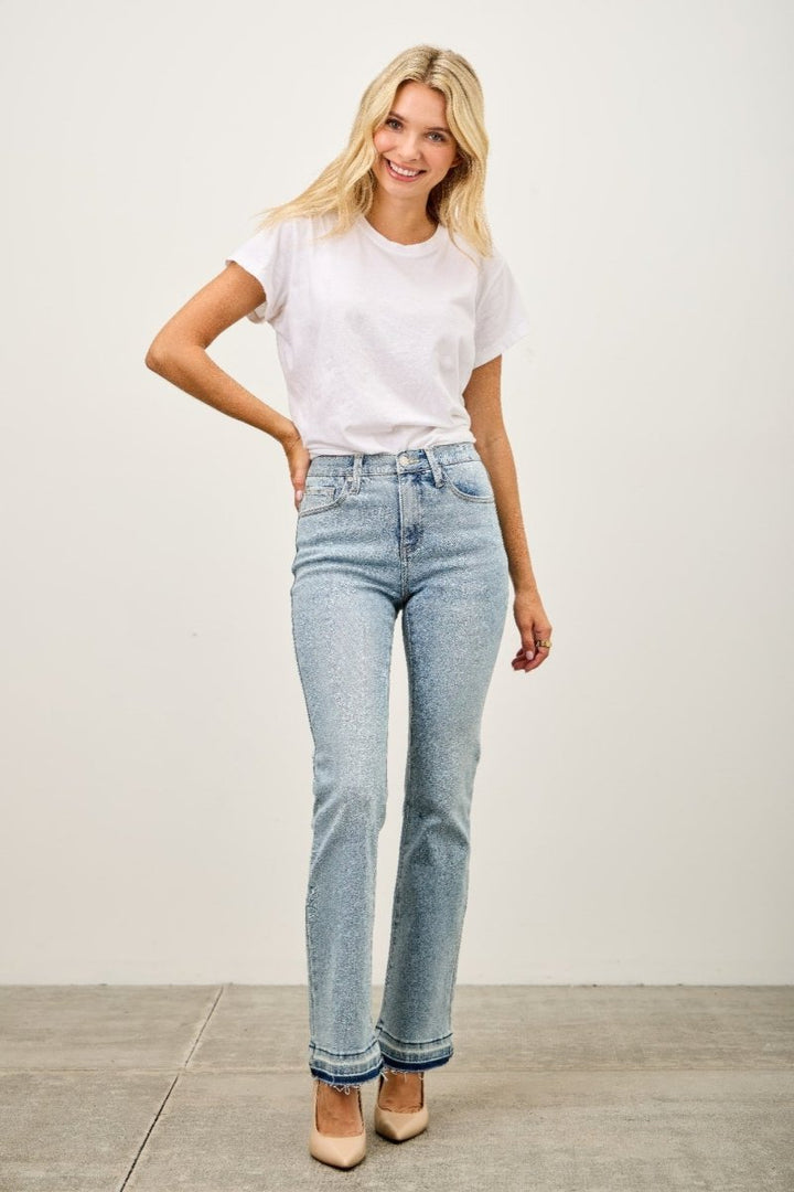 Stretch Denim Jeans – Mid Rise Flare Fit - Saige Denim Women&