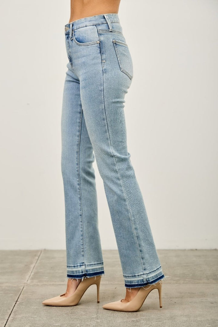 Stretch Denim Jeans – Mid Rise Flare Fit - Saige Denim Women&