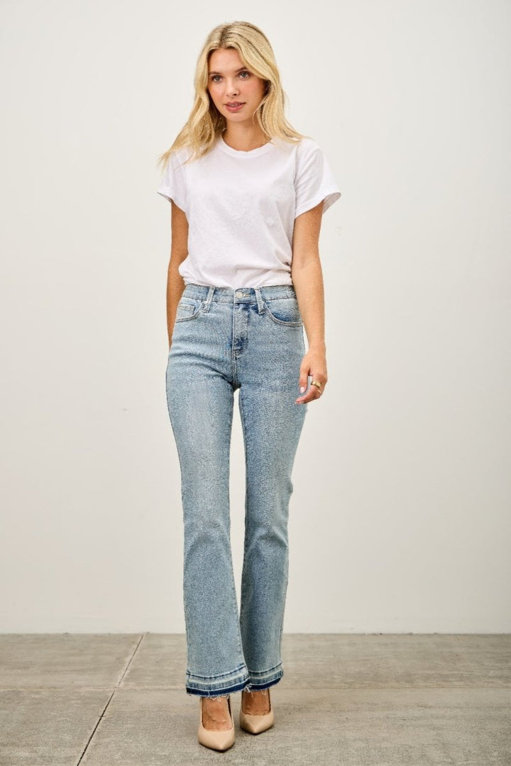 Stretch Denim Jeans – Mid Rise Flare Fit - Saige Denim Women&