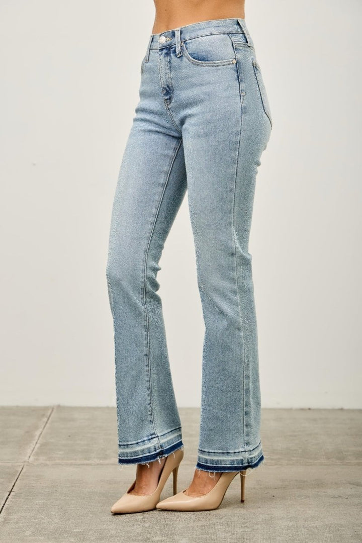 Stretch Denim Jeans – Mid Rise Flare Fit - Saige Denim Women&