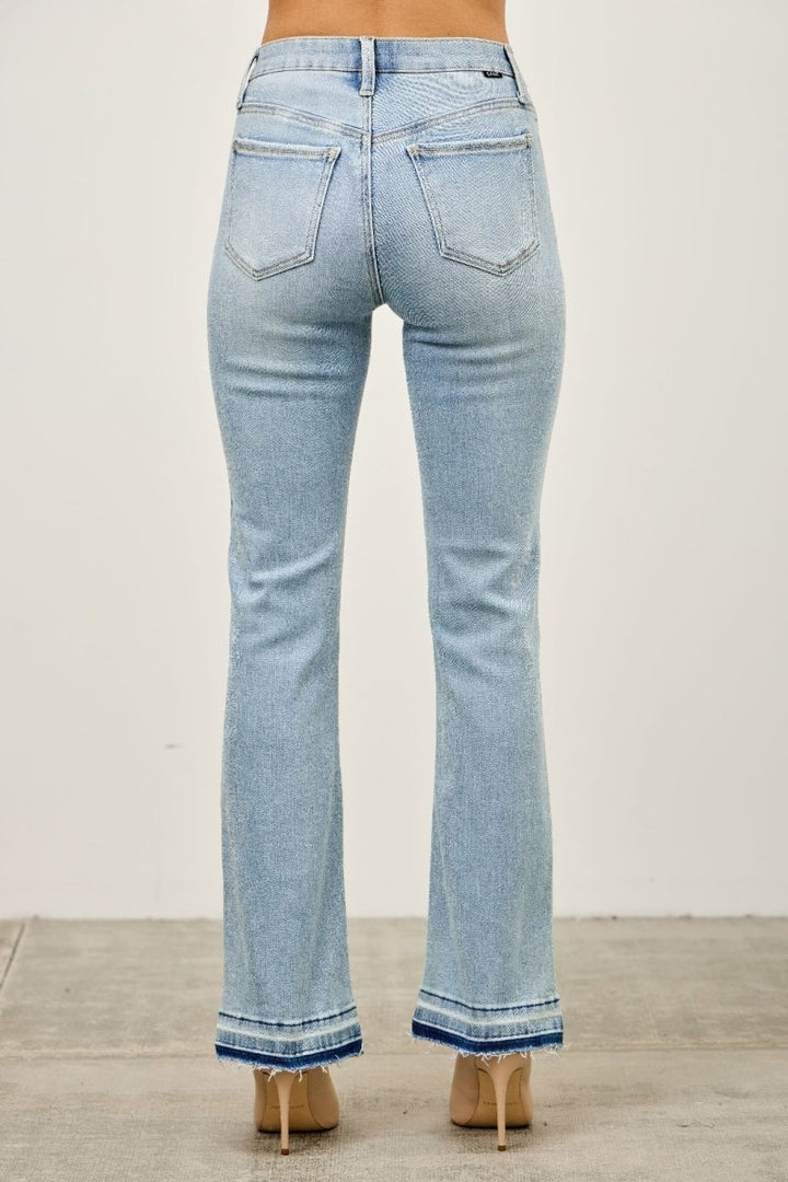 Stretch Denim Jeans – Mid Rise Flare Fit - Saige Denim Women&