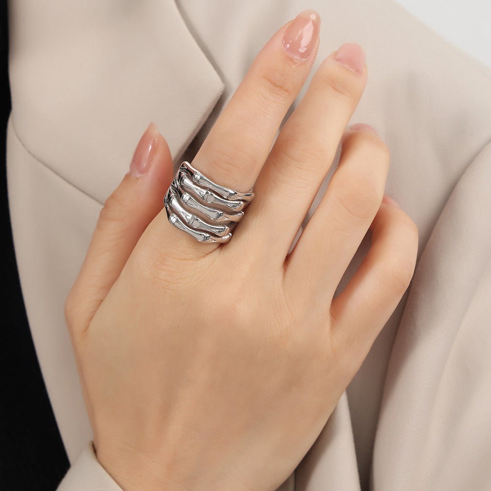 Titanium Steel Multi-Layered Ring - Minimalist Band Women&