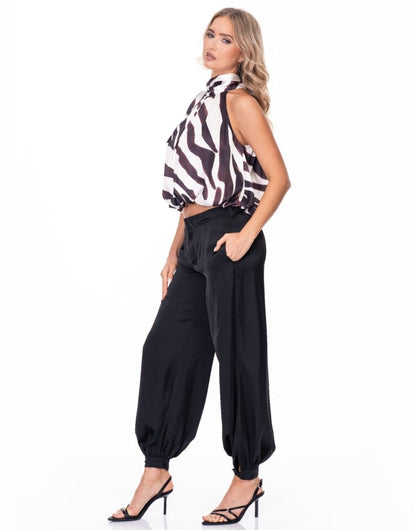 Top, Zebra Print for Women – Soft Polyester Spandex, Versatile Staple - AMVIM
