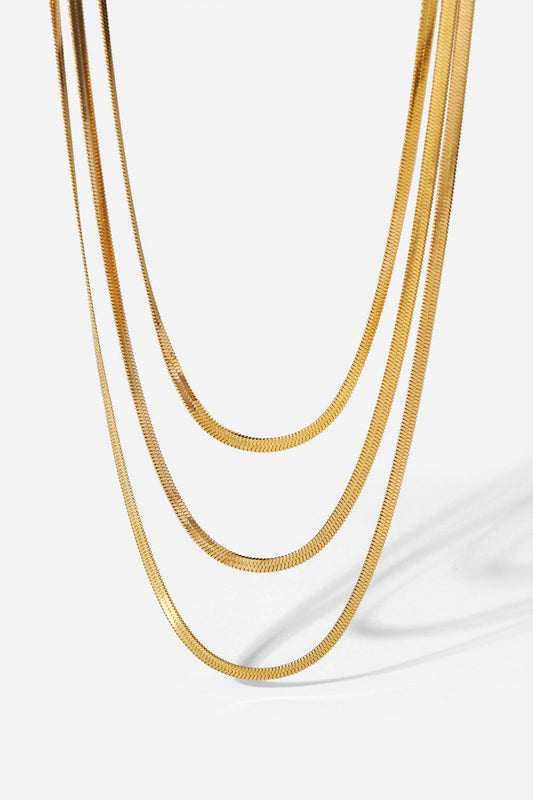 Triple-Layered Snake Chain Necklace - AMVIM