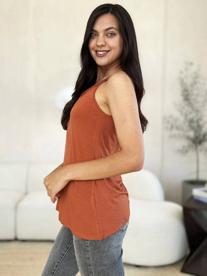 V - Neck Lace Trim Tank Top For Layered Everyday Wear - AMVIM