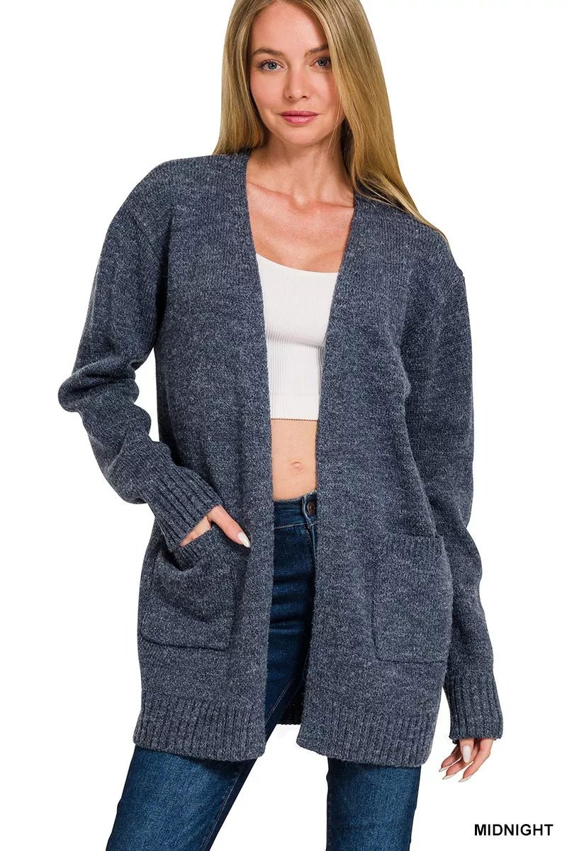 Women's Acrylic Knit Cardigan – Relaxed Fit - AMVIM