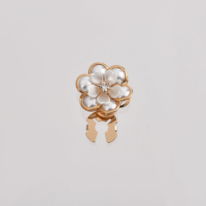 Women’s Camellia Flower Pearl Cufflinks – Elegant Accessory - AMVIM