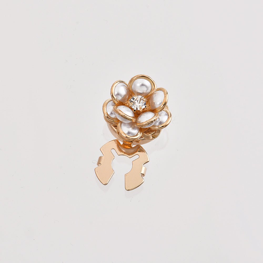 Women’s Camellia Flower Pearl Cufflinks – Elegant Accessory - AMVIM