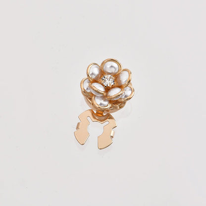 Women’s Camellia Flower Pearl Cufflinks – Elegant Accessory - AMVIM