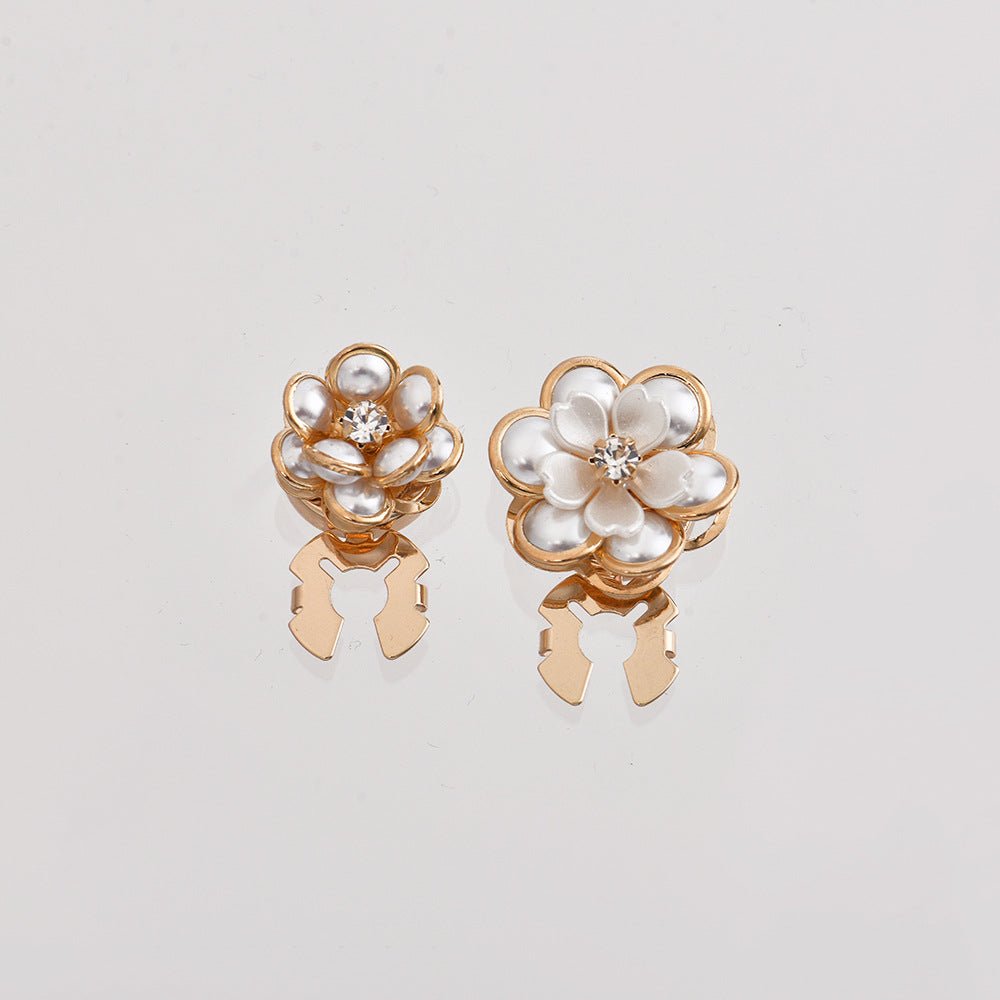 Women’s Camellia Flower Pearl Cufflinks – Elegant Accessory - AMVIM