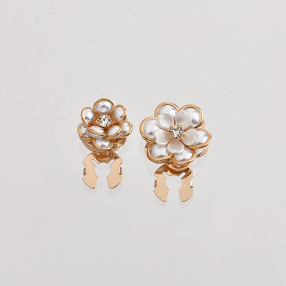 Women’s Camellia Flower Pearl Cufflinks – Elegant Accessory - AMVIM
