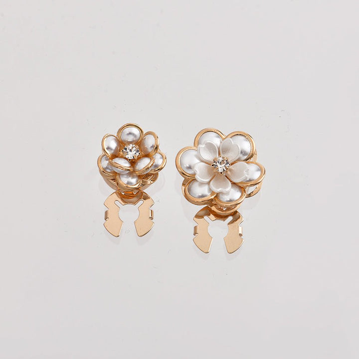 Women’s Camellia Flower Pearl Cufflinks – Elegant Accessory - AMVIM
