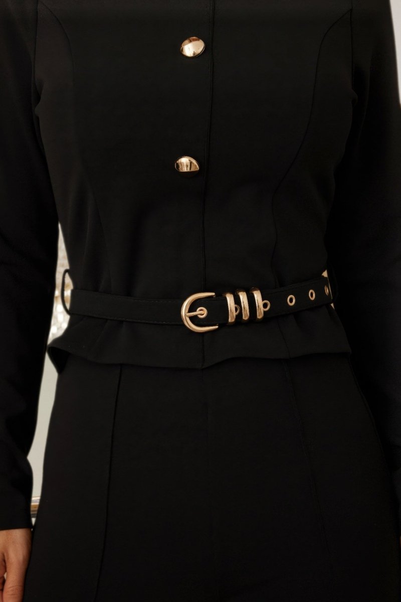 Women's Classy Belted Business Casual Jumpsuit V - Neck - AMVIM