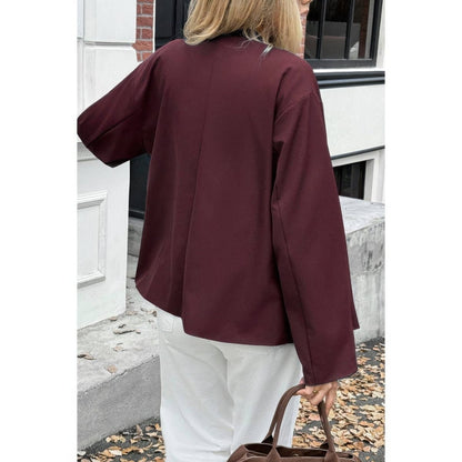 Women's Double Breasted V Neck Trench Coat - AMVIM