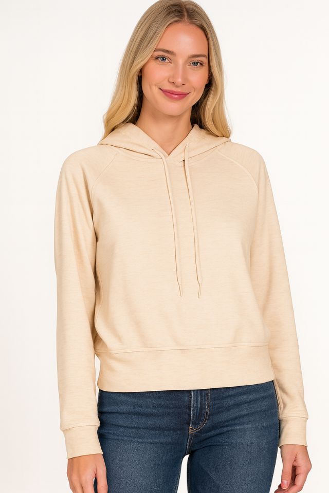 Women's Drawstring Lightweight Scuba Hoodie Jacket - AMVIM