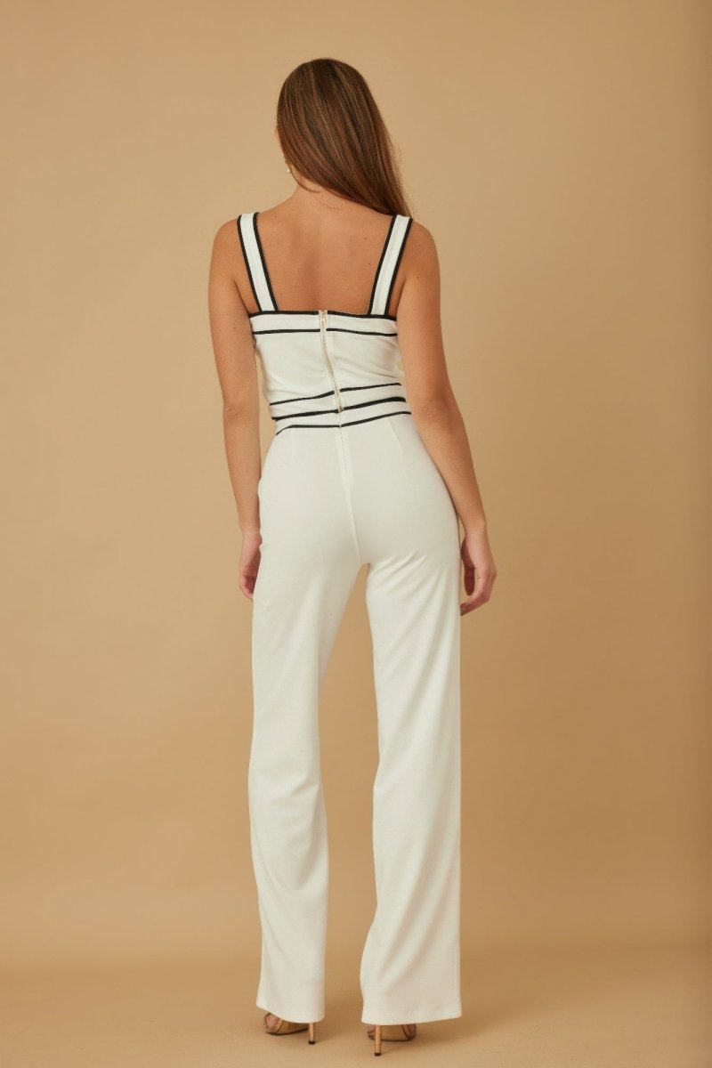 Women’s Fitted Contrast Two Piece Set – Long Sleeve & Skirt - AMVIM