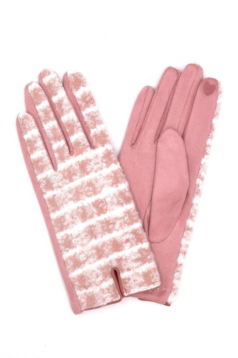Women's Fuzzy Check Touchscreen Winter Plaid Gloves - AMVIM
