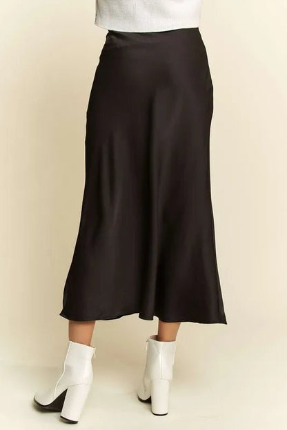 Womens High Waist Midi Skirt Classic Basic Style - AMVIM