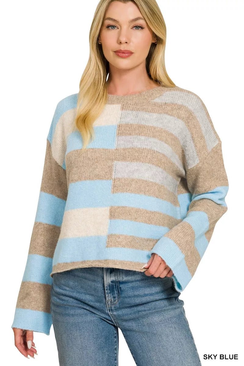 Women's Lightweight Wool Blend Sweater – Relaxed Fit - AMVIM