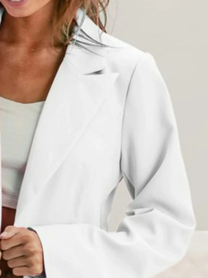 Women's Oversized Long Blazer with Notched Lapel - AMVIM