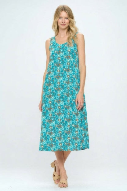 Women's Plus Size Print Sleeveless Maxi Dress - AMVIM