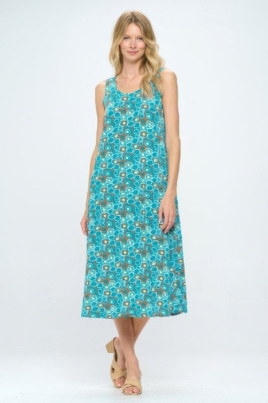 Women's Plus Size Print Sleeveless Maxi Dress - AMVIM