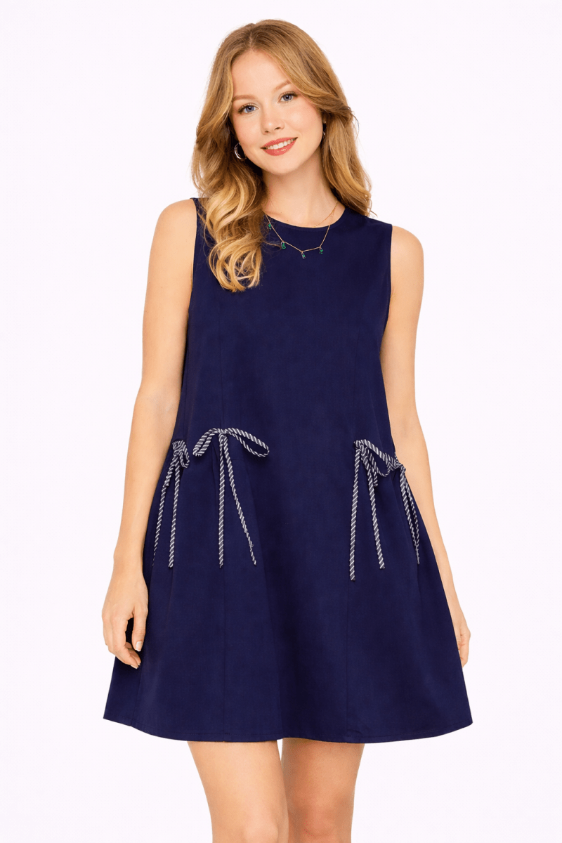 Women's Relaxed Fit Sleeveless Tank Dress with Pockets - AMVIM