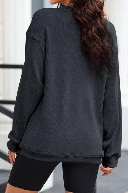 Women’s Sequin Round Neck Sweatshirt Candy Cane - AMVIM