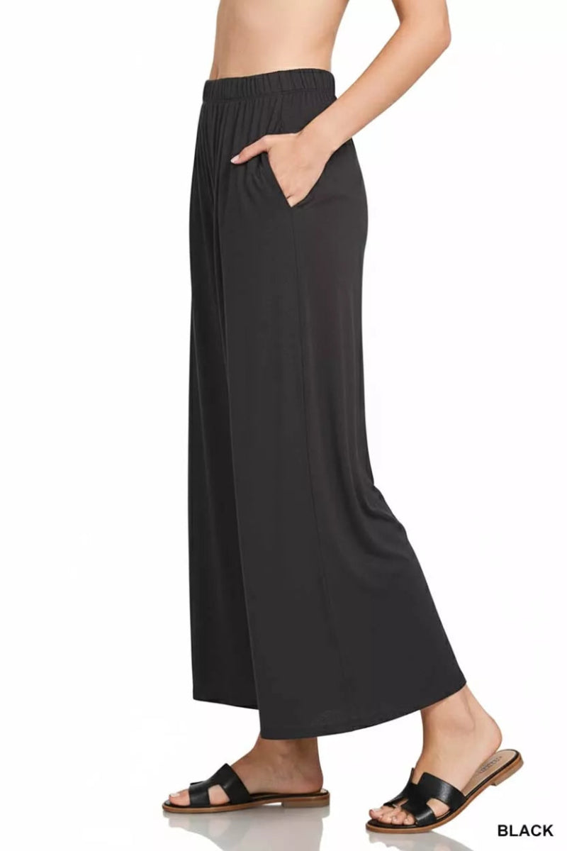 Women's Soft Knit Elastic Waist Lounge Pants with Pockets - AMVIM