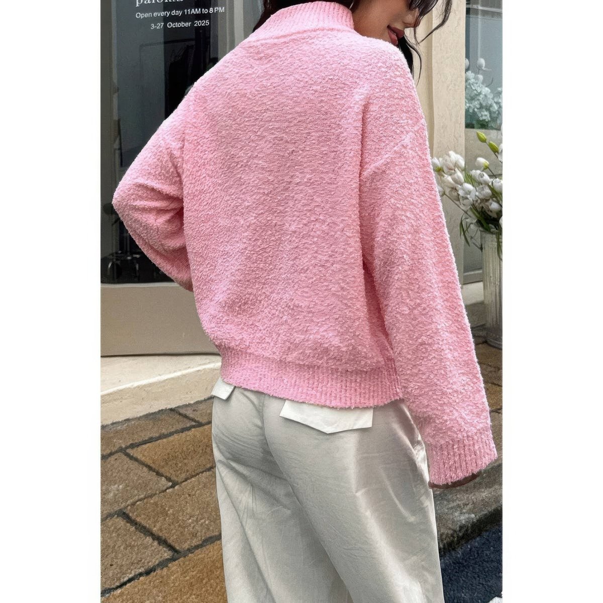 Women's Soft Knit Roll Neck Sweater with Long Sleeves - AMVIM