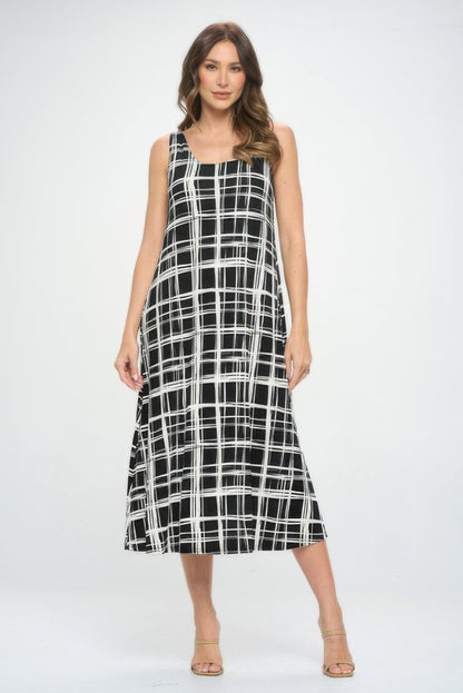 Women's Soft Sleeveless Round - Neckline Maxi Dress - AMVIM