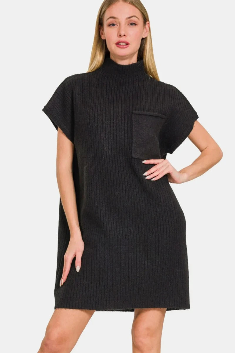 Women's Sweater Mini Dress – Short Sleeve, Mini Silhouette - AMVIM
