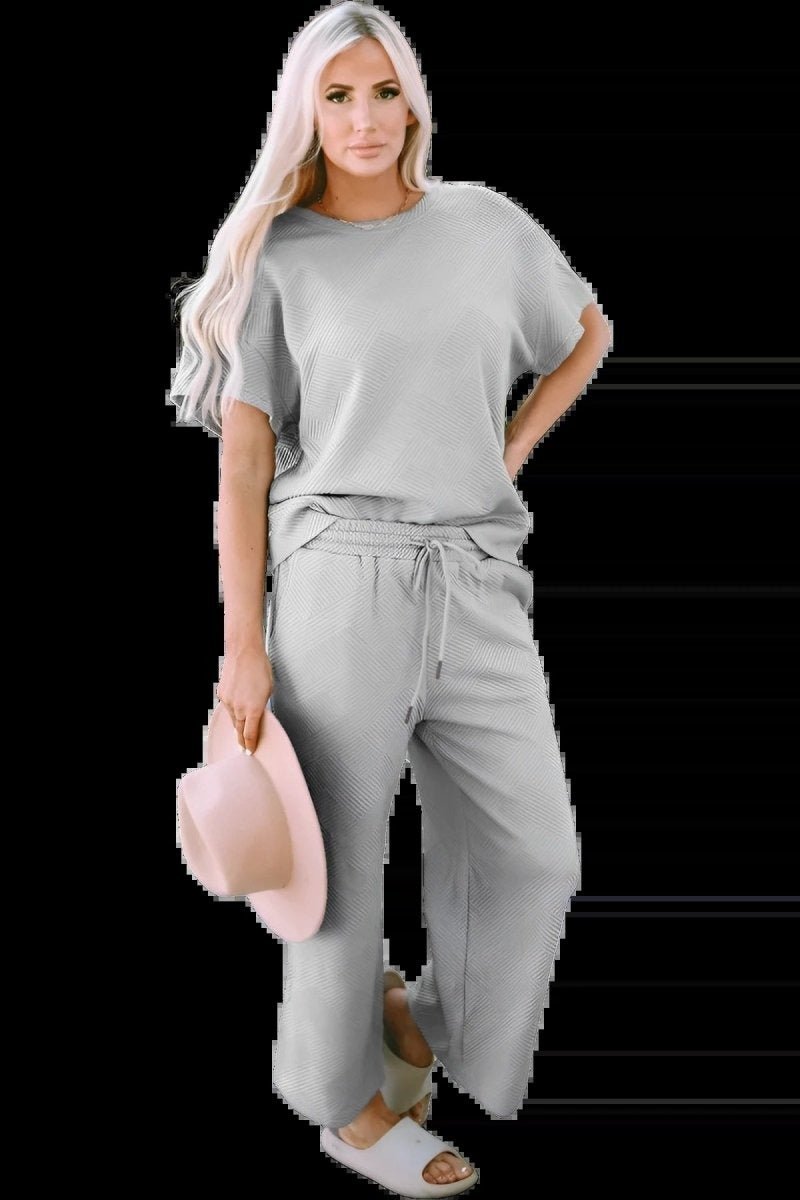 Women's Two - Piece Drawstring Lounge Set Outfit - AMVIM