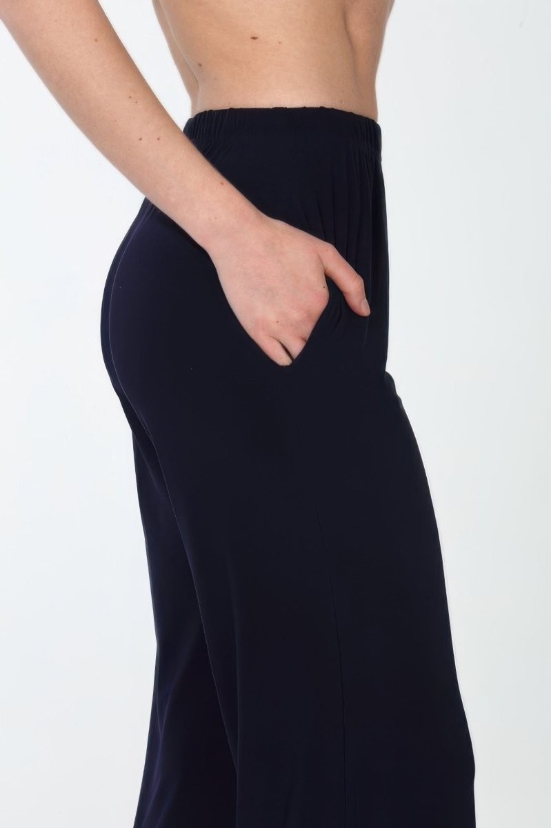 Women’s Wide‑Leg Ankle Length Pants with Side Pockets - AMVIM