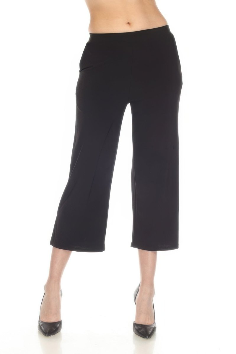 Women’s Wide‑Leg Ankle Length Pants with Side Pockets - AMVIM