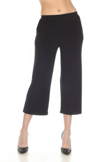 Women’s Wide‑Leg Ankle Length Pants with Side Pockets - AMVIM