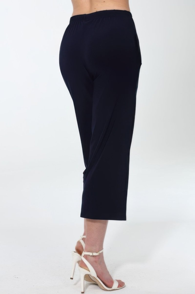 Women’s Wide‑Leg Ankle Length Pants with Side Pockets - AMVIM