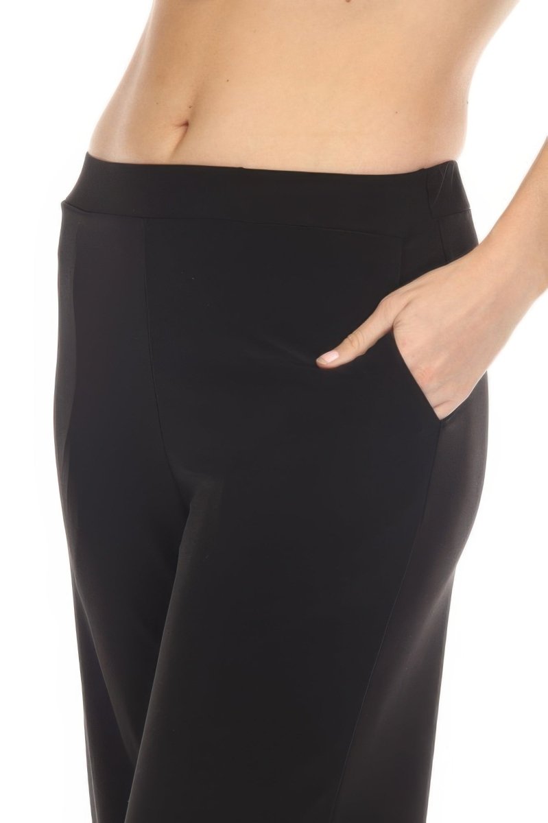 Women’s Wide‑Leg Ankle Length Pants with Side Pockets - AMVIM