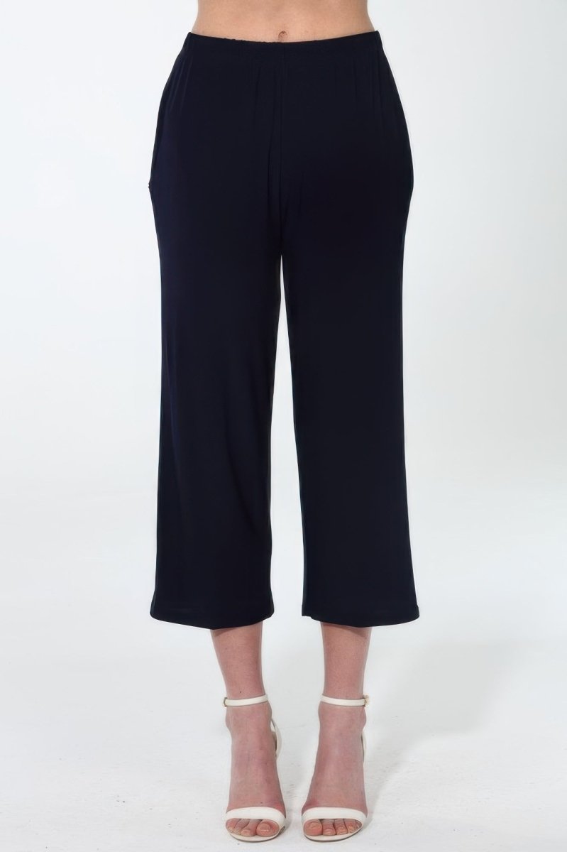 Women’s Wide‑Leg Ankle Length Pants with Side Pockets - AMVIM