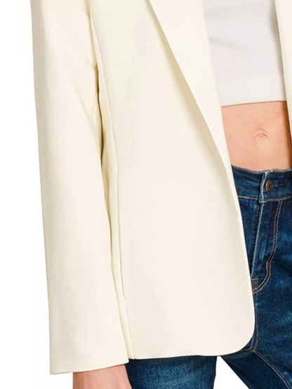 Womens Woven Long Sleeve Blazer with Lining - AMVIM