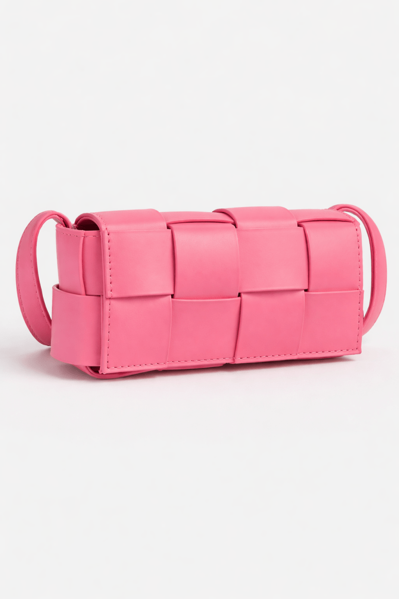 Zenana Vegan Leather Woven Crossbody Bag - AMVIM